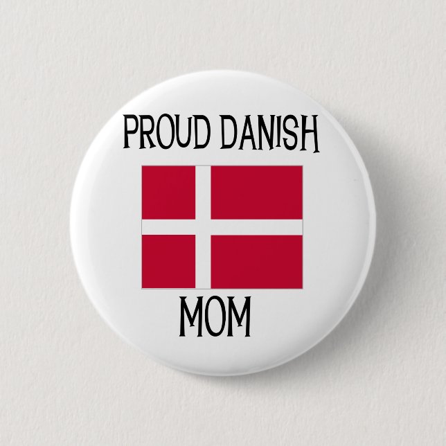 Proud Danish Mom Pinback Button (Front)