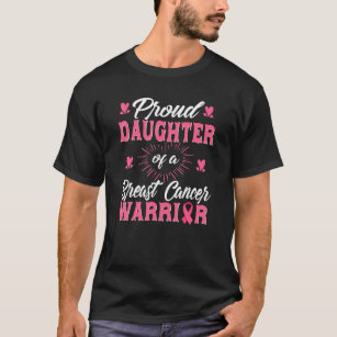 proud Daughter breast cancer warrior awareness pin T-Shirt