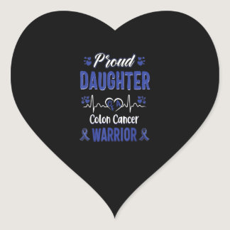 Proud Daughter Colon Cancer Warrior Awareness Heart Sticker