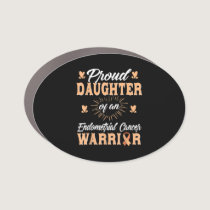 Proud Daughter Endometrial Uterine Cancer Warrior Car Magnet