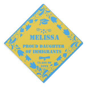 Proud daughter Latino Papel Picado Spanish Graduation Cap Topper