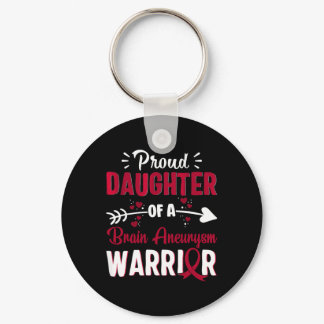 Proud Daughter Of A Brain Aneurysm Warrior Burgund Keychain
