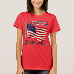 Proud Daughter Of A US Marine Veteran USA Flag T-Shirt
