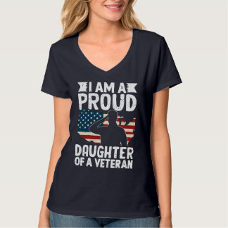Proud Daughter Of A Veteran Patriotic Military Dad T-Shirt