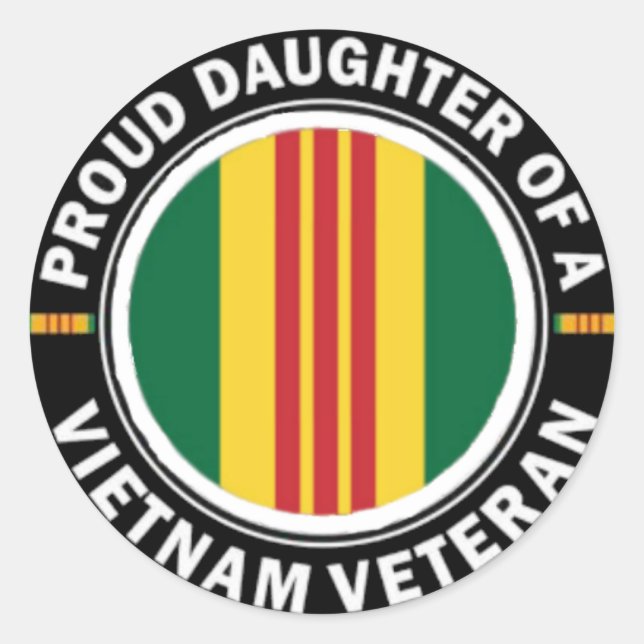 Proud Daughter of a Vietnam Vet Stickers (Front)