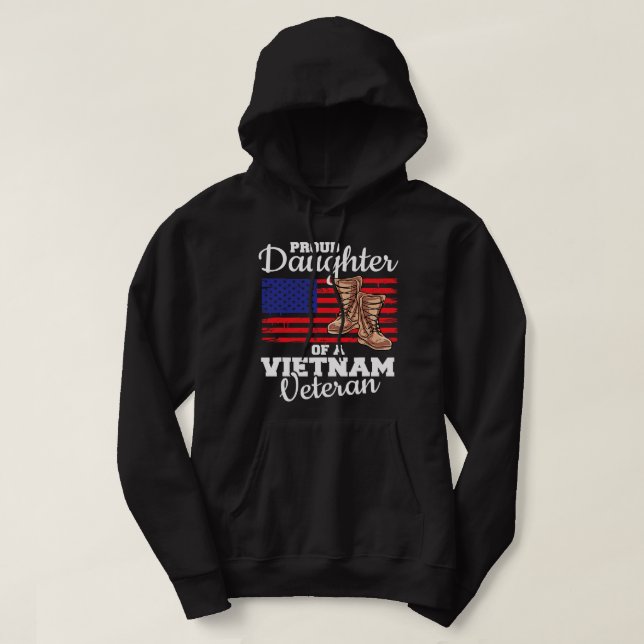 Proud Daughter Of A Vietnam Veteran 337 Hoodie (Design Front)