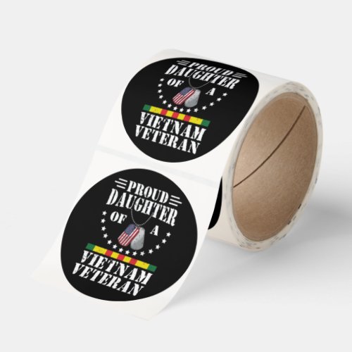 Proud Daughter Of A Vietnam Veteran Patriotic Gift Classic Round Sticker