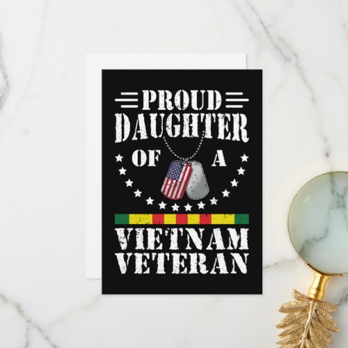 Proud Daughter Of A Vietnam Veteran Patriotic Gift Thank You Card