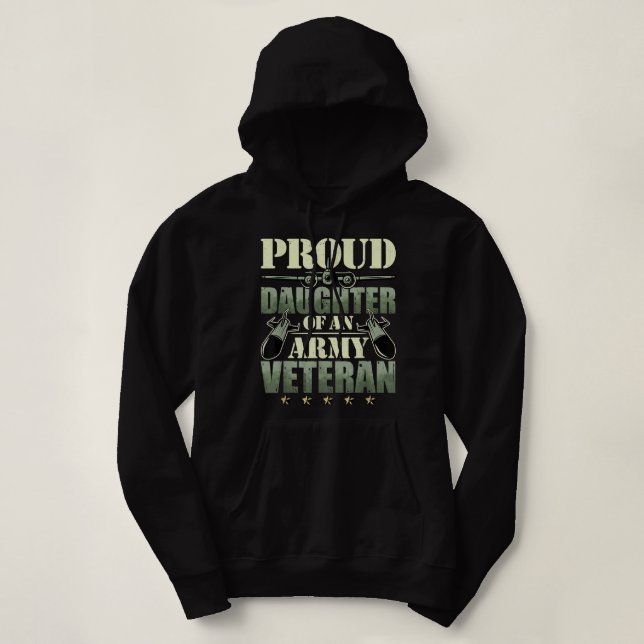 Proud Daughter Of An Army Veteran Camouflage  Hoodie (Design Front)