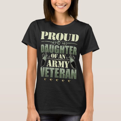 Proud Daughter Of An Army Veteran Camouflage  T_Shirt