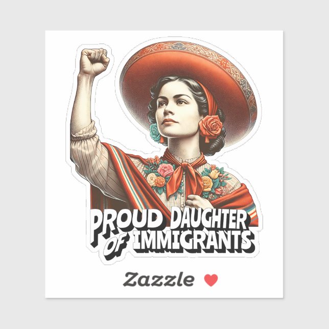 Proud Daughter of Immigrants Vintage  Sticker (Sheet)