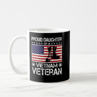 Proud Daughter Of Vietnam Veteran US Flag Veteran  Coffee Mug
