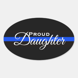 PROUD DAUGHTER POLICE OFFICER OVAL BUMPER STICKER