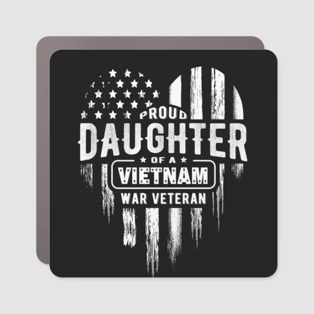 Proud Daughter Vietnam Vet Dad Car Magnet (Front)
