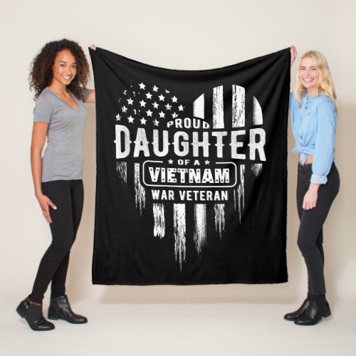 Proud Daughter Vietnam Vet Dad Fleece Blanket