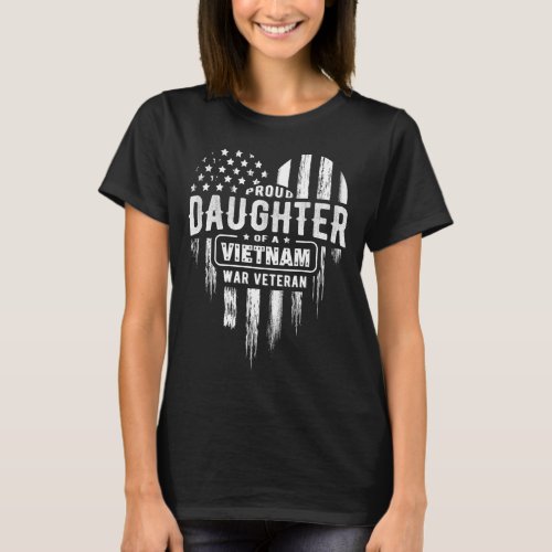 Proud Daughter Vietnam Vet Dad Veterans Day Americ T_Shirt