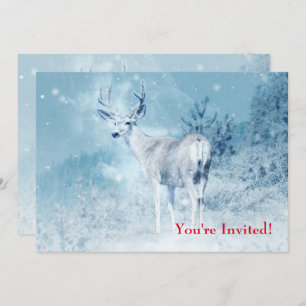 Proud Deer Standing in the Wild - Christmas Party Invitation