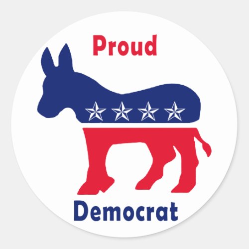 Proud Democrat Classic Round Sticker