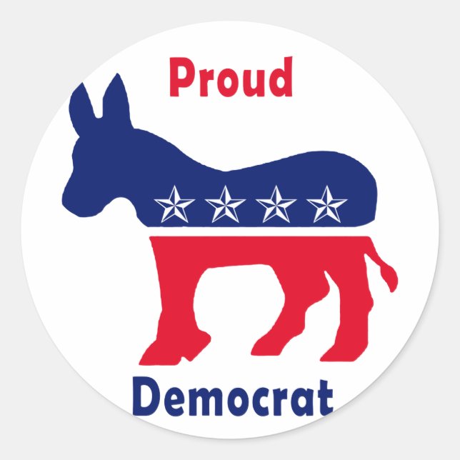 Proud Democrat Classic Round Sticker (Front)