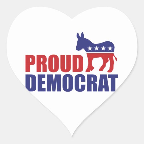 Proud Democrat Donkey Heart Sticker