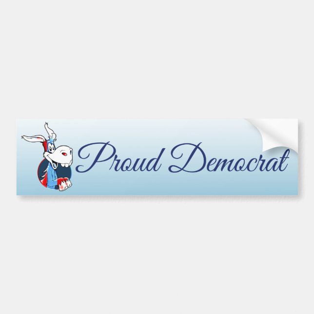 Proud Democrat Donkey Patriotic Bumper Sticker (Front)