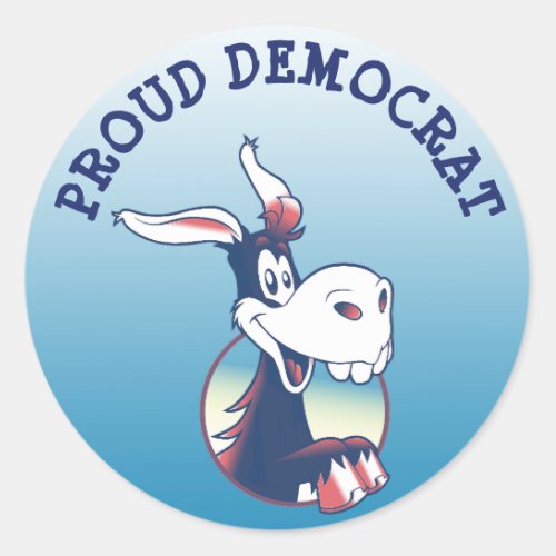 Proud Democrat Political Party Donkey Classic Round Sticker