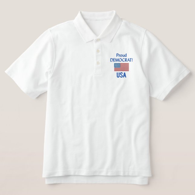 Proud Democrat USA Polo Shirt (Design Front)