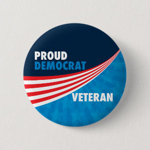 Proud Democrat Veteran Button