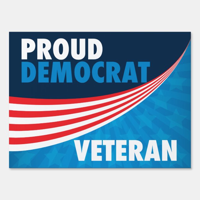 Proud Democrat Veteran Yard Sign (Front)