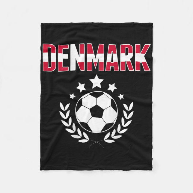 Proud Denmark Soccer Fans Jersey - Support Danish  Fleece Blanket (Front)