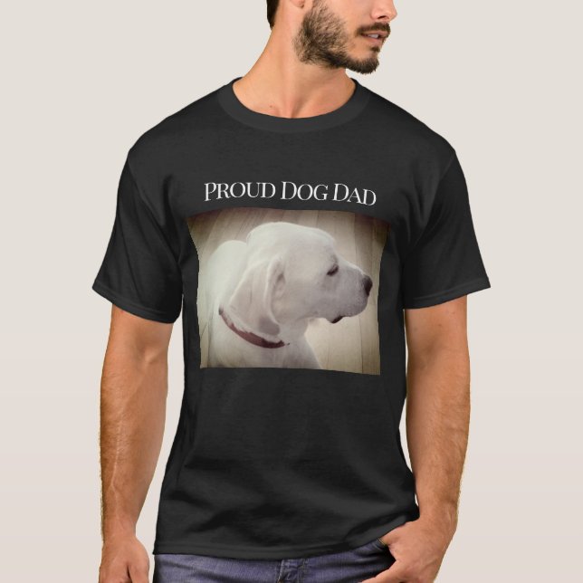 Proud Dog Dad Cute White Labrador Mix Dog Profile T-Shirt (Front)