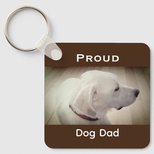 Proud Dog Dad Dark Brown Keychain (Front)