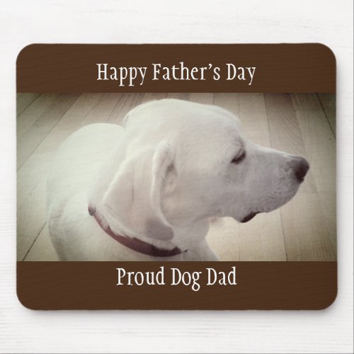 Proud Dog Dad Dark Brown Mouse Pad