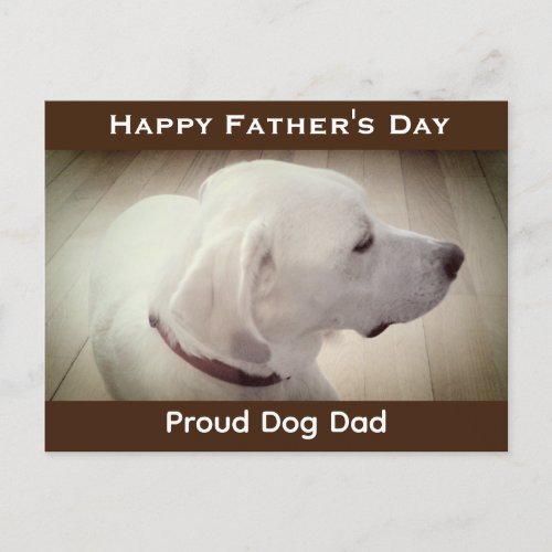 Proud Dog Dad Dark Brown Postcard