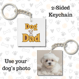 Proud Dog Dad Father's Day Double-Sided  Keychain