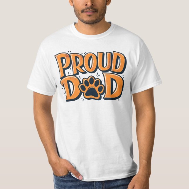 Proud Dog Dad Paw T-Shirt (Front)