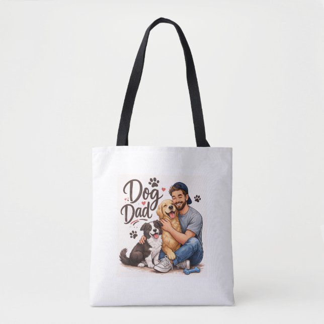 Proud Dog Dad Tote Bag – Cute Dog Lover Gift Bag (Front)