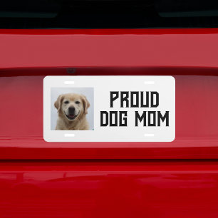 Proud Dog Mom Golden Retriever Custom Photo Text License Plate
