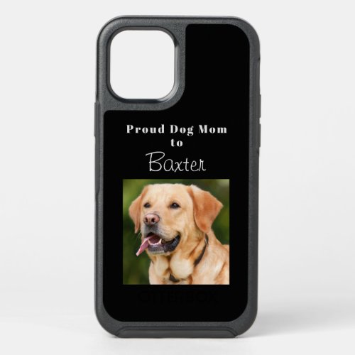 Proud Dog Mom Photo Black OtterBox Symmetry iPhone 12 Case