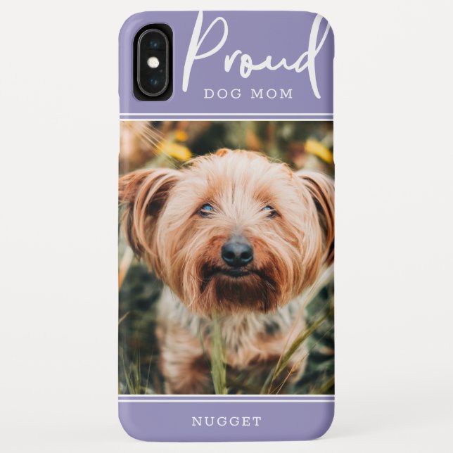 Proud Dog Mom | Photo Personalized | Purple Case-Mate iPhone Case (Back)