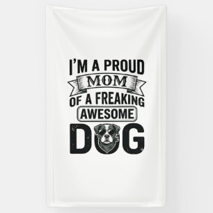 Proud Dog Mom Vintage Engraving Vector Design_1 Banner