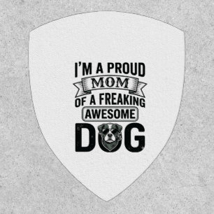 Proud Dog Mom Vintage Engraving Vector Design_1 Patch