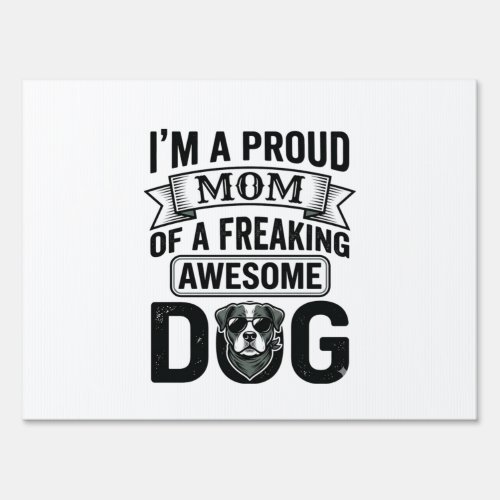 Proud Dog Mom Vintage Engraving Vector Design_1 Sign