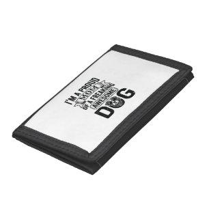Proud Dog Mom Vintage Engraving Vector Design_1 Tri-fold Wallet