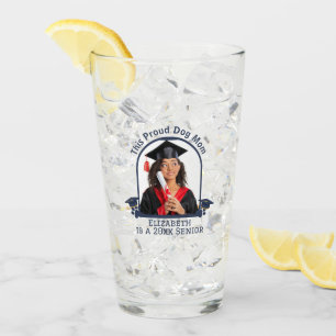 Proud Dog Mum is a Senior - Custom Graduation Glass