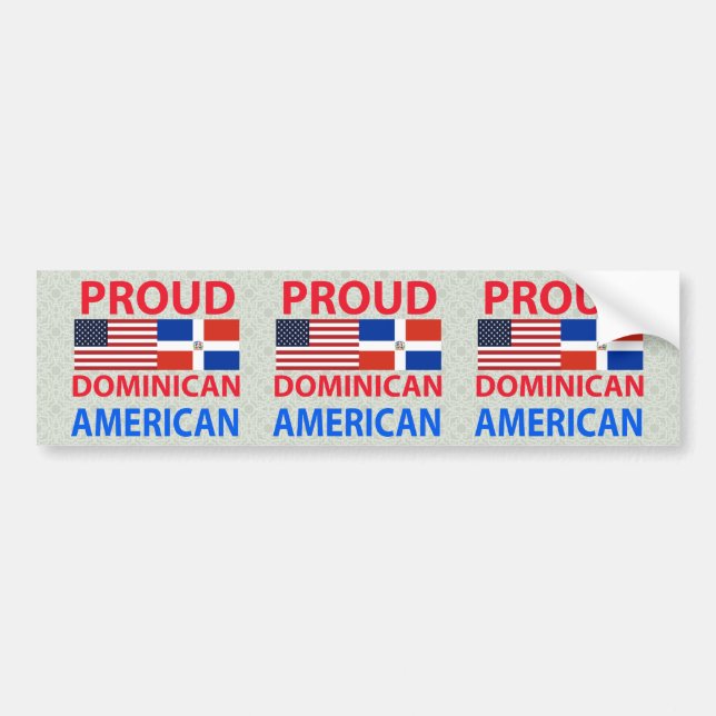 Proud Dominican American Bumper Sticker (Front)