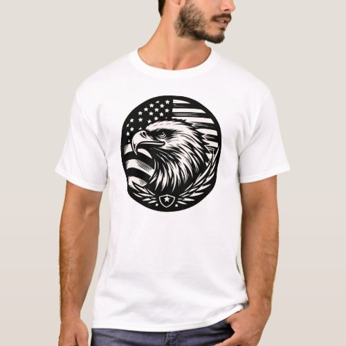 Proud Eagle  American Flag  WhiteTigerLLCcom   T_Shirt