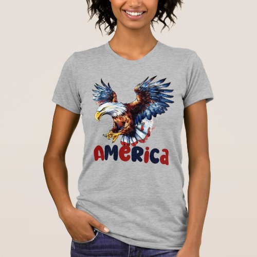 Proud Eagle Celebrating Americas Independence T_Shirt