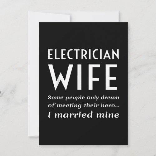 Proud Electrician Wife Of An Electrician Quote Note Card