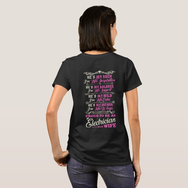 Proud Electrician Wife T-Shirt (Back Full)
